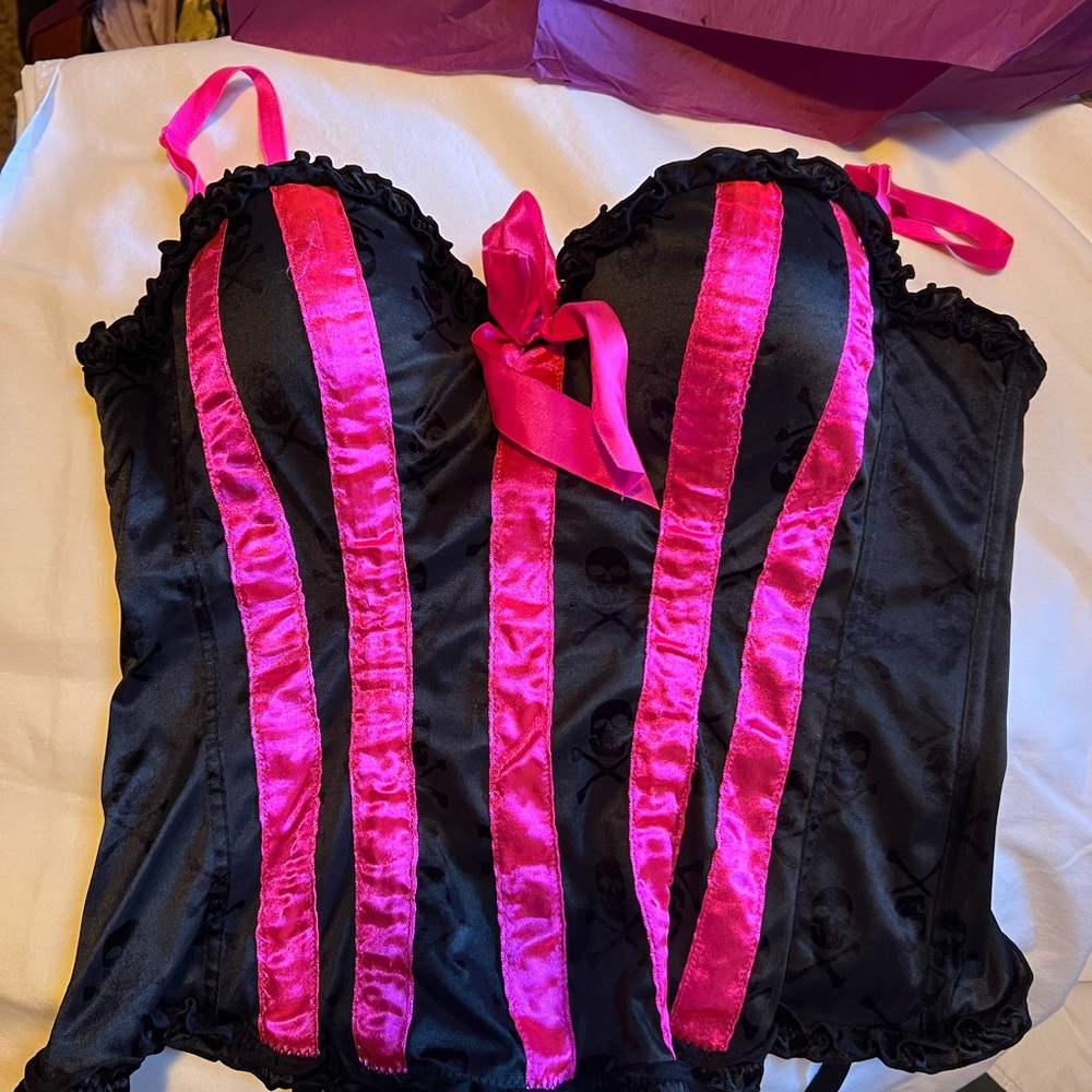 Elegant Black and Pink Corset